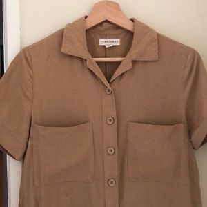 tradlands finn jumpsuit in sand, xxs